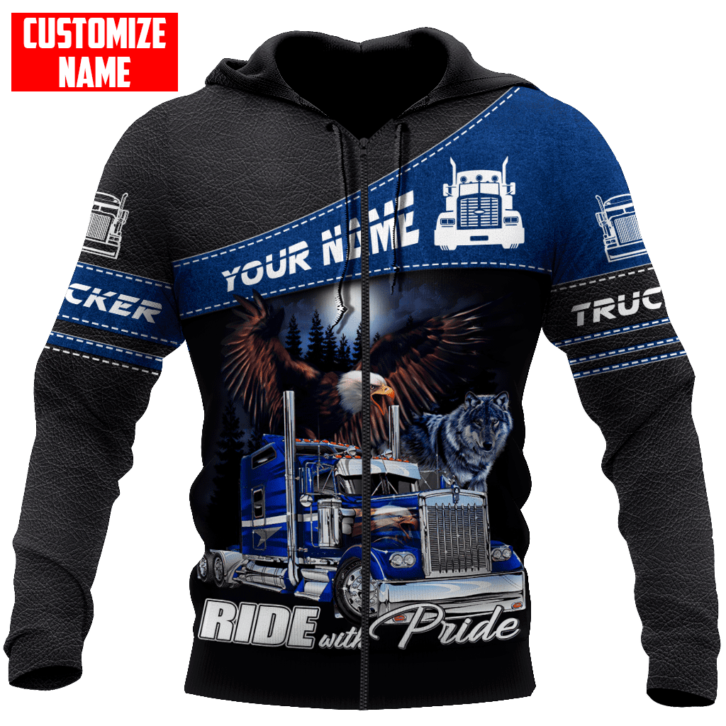 Personalisierter Name Lustige Trucker 3D Unisex Shirts