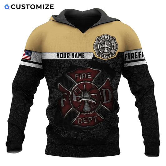 Personalized Name Funny Firefighter 3D Unisex Shirts