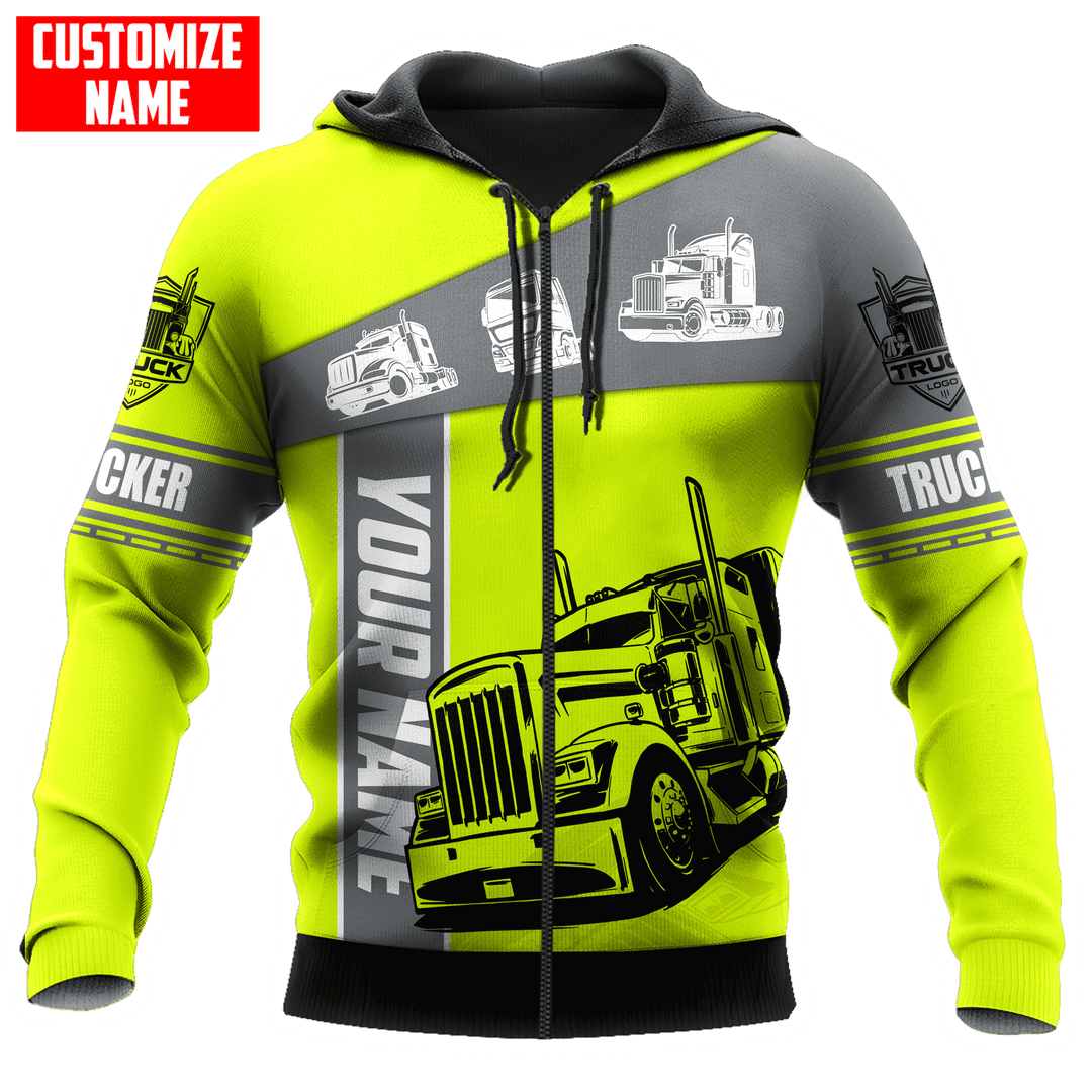 Personalisierter Name Lustige Trucker 3D Unisex Shirts