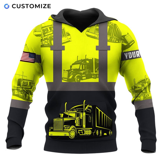 Personalisierter Name Lustige Trucker 3D Unisex Shirts