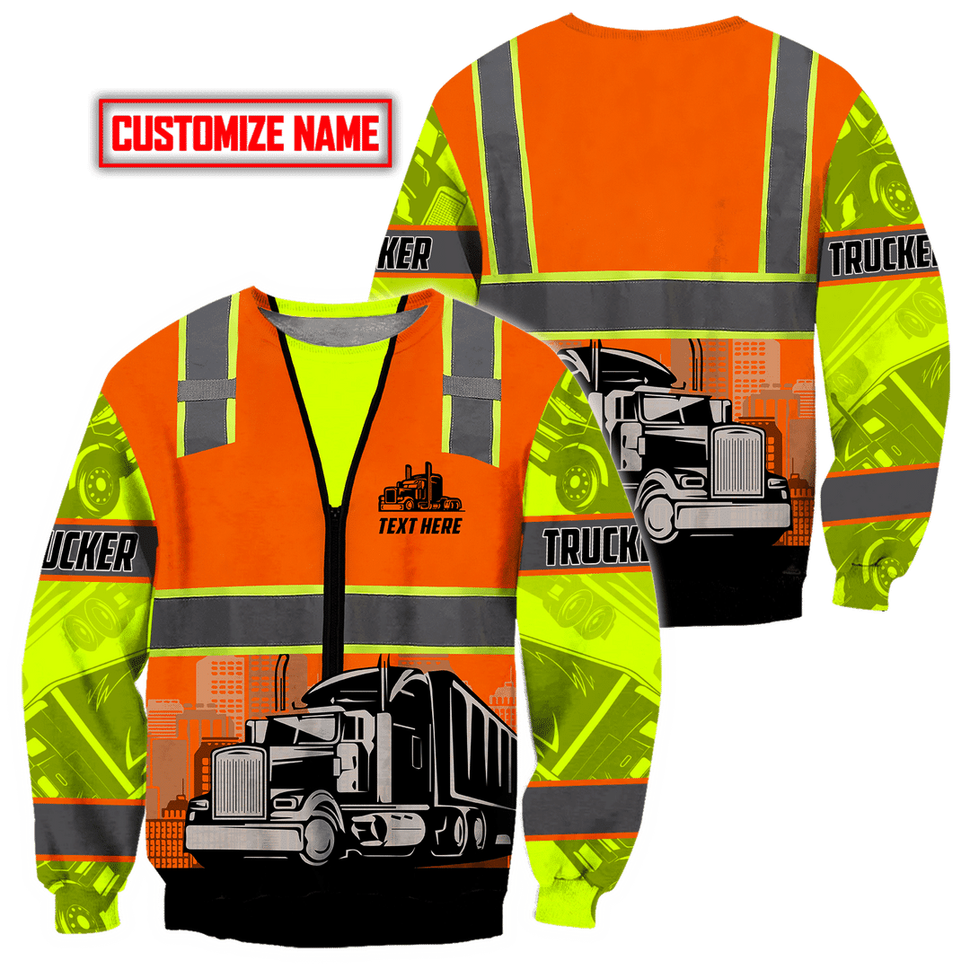 Personalisierter Name Lustige Trucker 3D Unisex Shirts