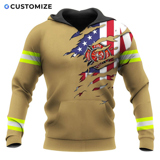 Personalisierte Name Lustige Feuerwehrmann 3D Unisex Shirts