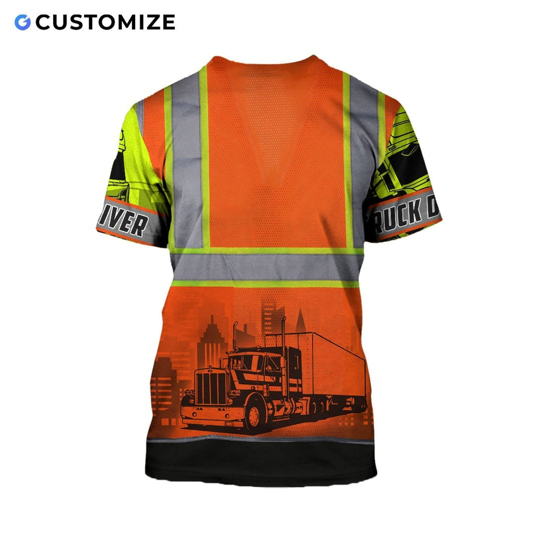 Personalisierter Name Lustige Trucker 3D Unisex Shirts