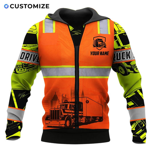 Personalisierter Name Lustige Trucker 3D Unisex Shirts