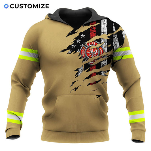 Personalized Name Funny Firefighter 3D Unisex Shirts