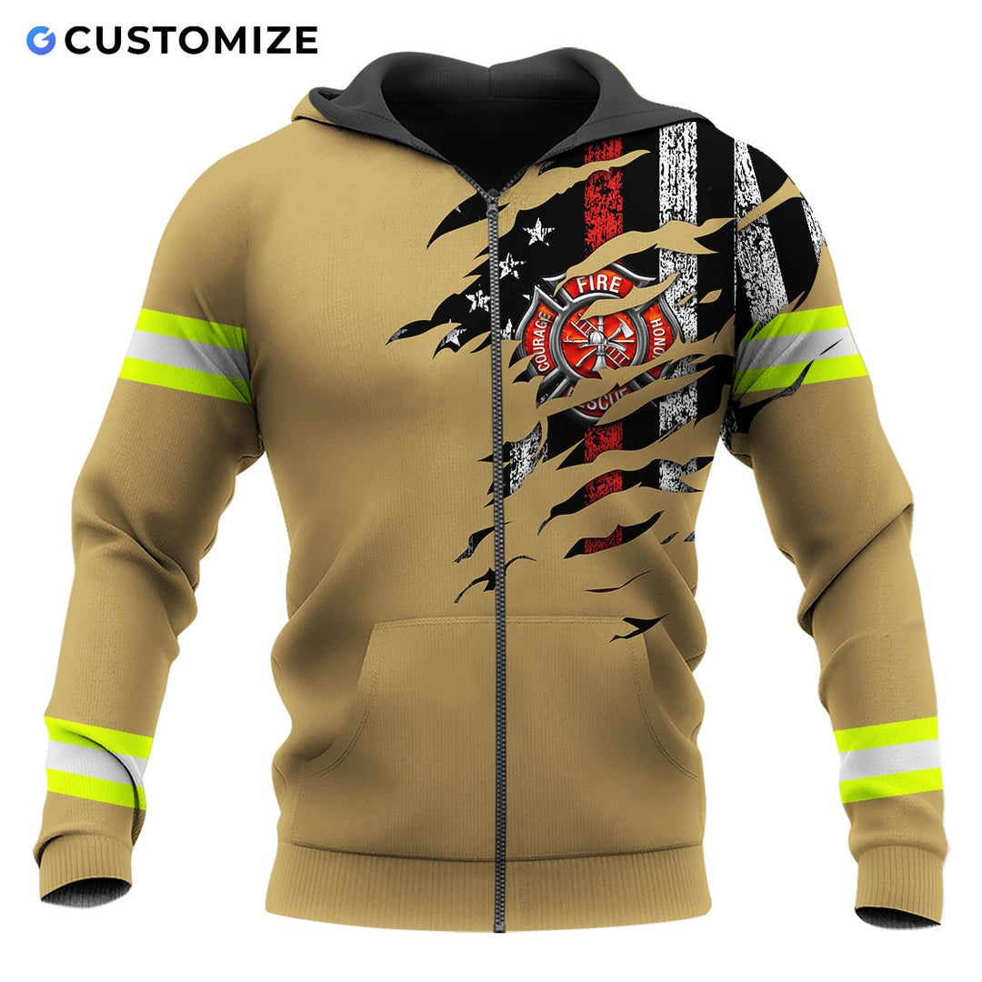 T-shirts unisexes 3D drôles de pompiers avec nom personnalisé