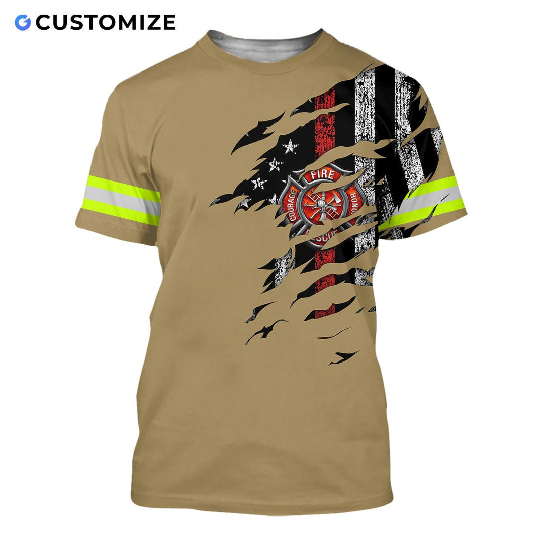 Personalisierte Name Lustige Feuerwehrmann 3D Unisex Shirts