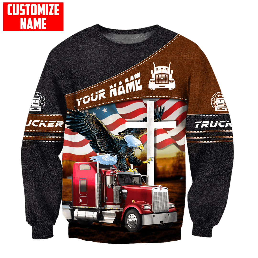 Personalized Name Funny Trucker 3D Unisex Shirts