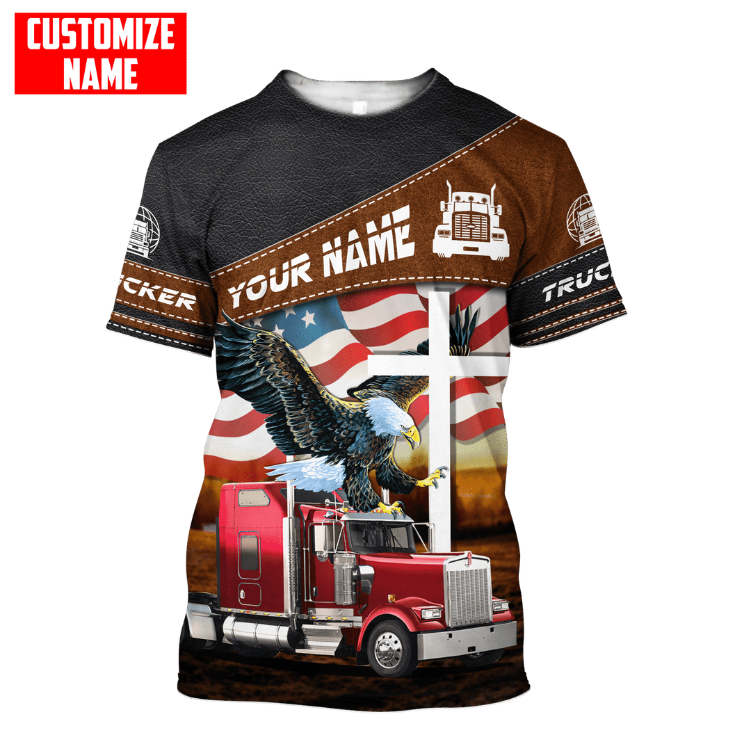 Personalized Name Funny Trucker 3D Unisex Shirts