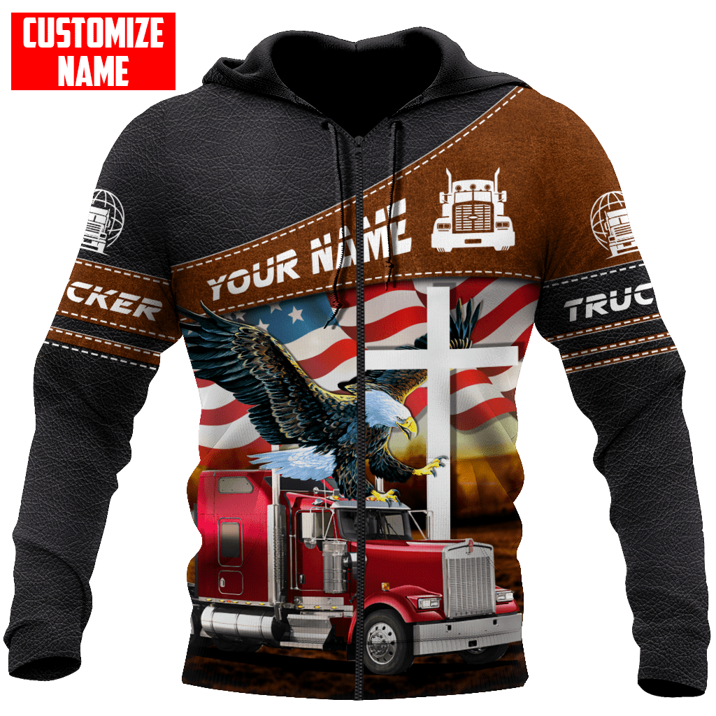 Personalisierter Name Lustige Trucker 3D Unisex Shirts