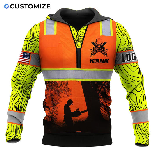 Personalisierte Name Lustige Logger 3D Unisex Shirts