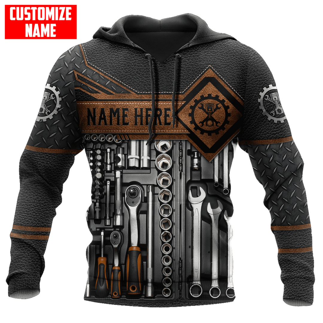 Personalisierte Name Lustige Mechaniker 3D Unisex Shirts Werkzeug