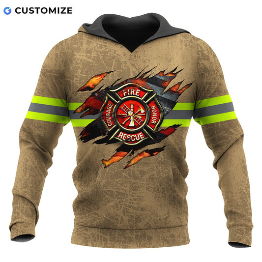 Personalized Name Funny Firefighter 3D Unisex Shirts