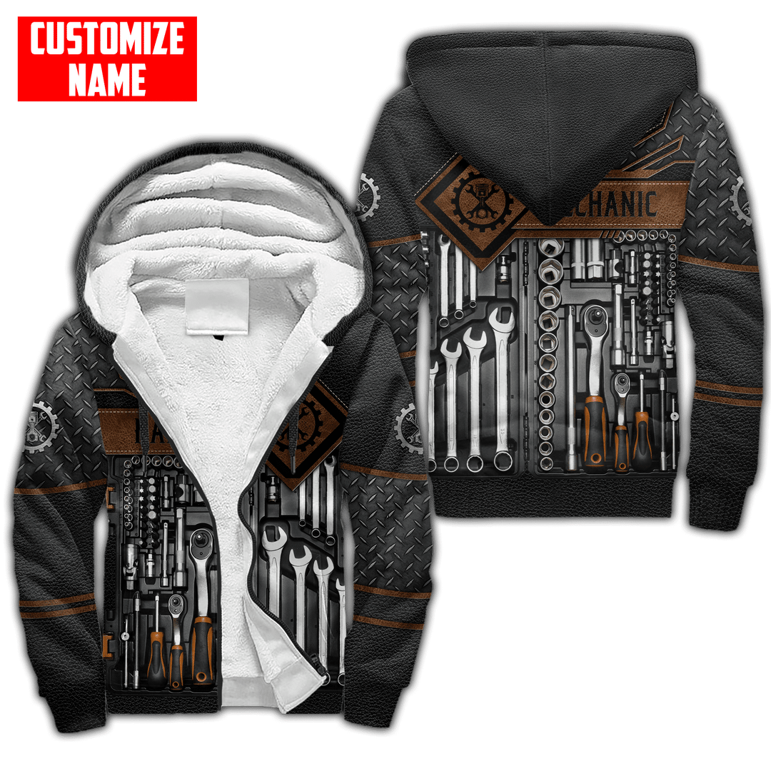 T-shirt unisexe 3D personnalisé avec nom amusant pour mécanicien, boîte à outils