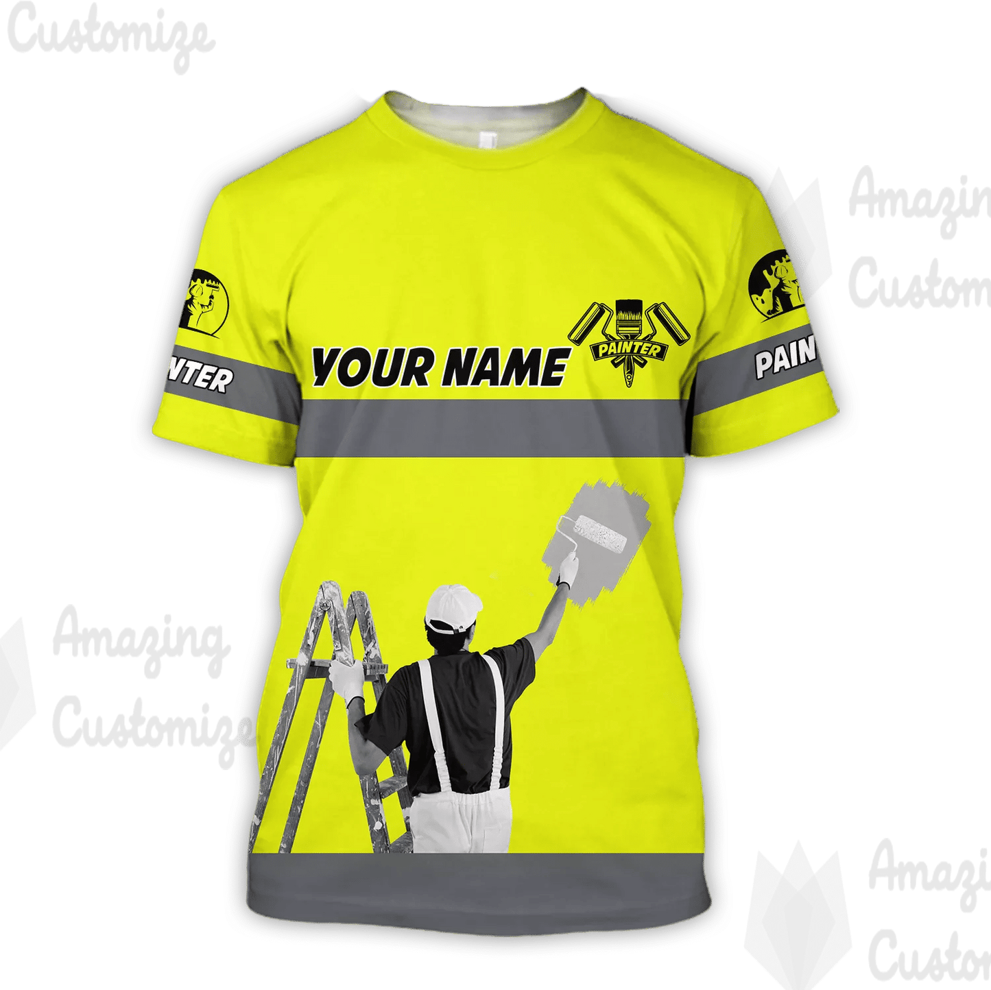 Personalisierte Name Lustige Maler 3D Unisex Shirts