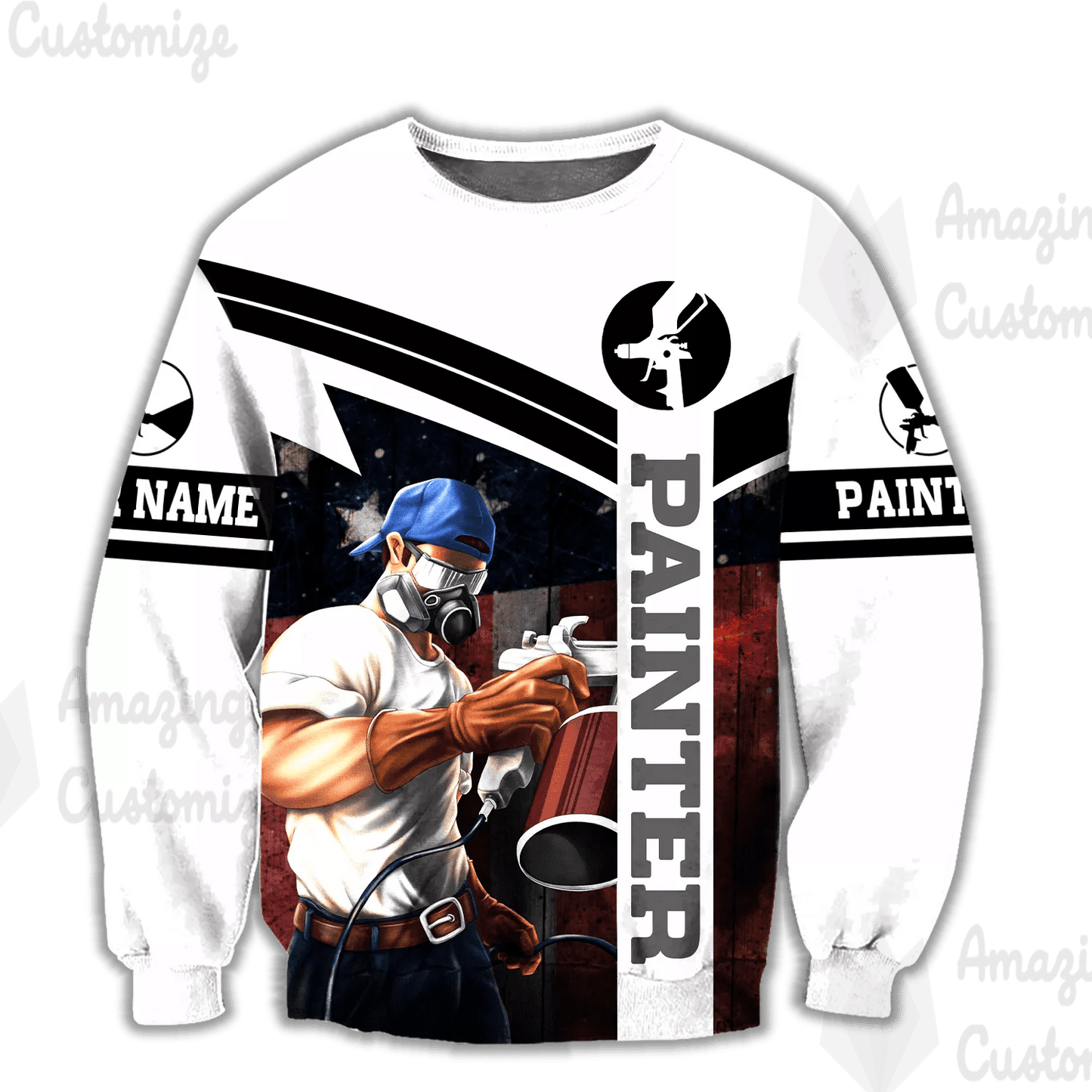 Personalized Name Funny Painter 3D Unisex Shirts