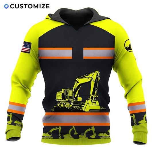 Personalized Name Funny Excavator Operator 3D Unisex Shirts