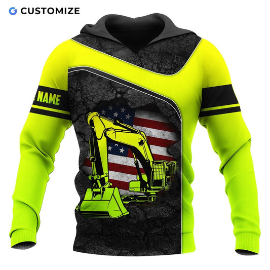 Personalized Name Funny Excavator Operator 3D Unisex Shirts