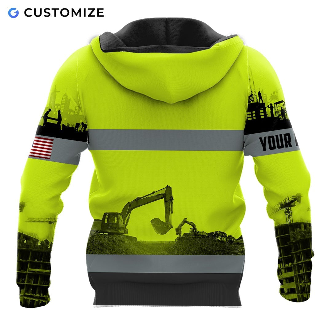 Personalized Name Funny Excavator Operator 3D Unisex Shirts