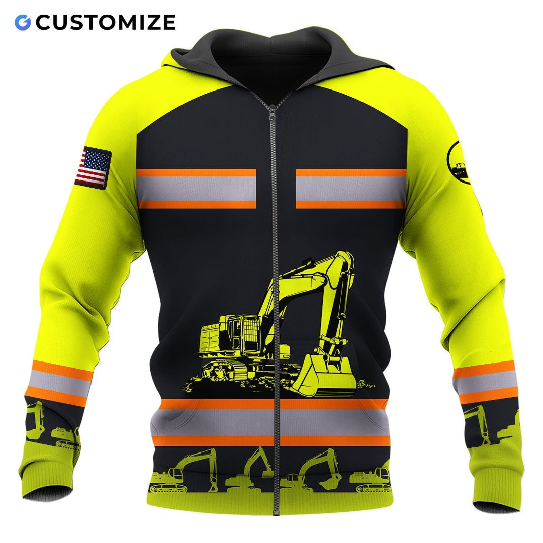 Personalized Name Funny Excavator Operator 3D Unisex Shirts