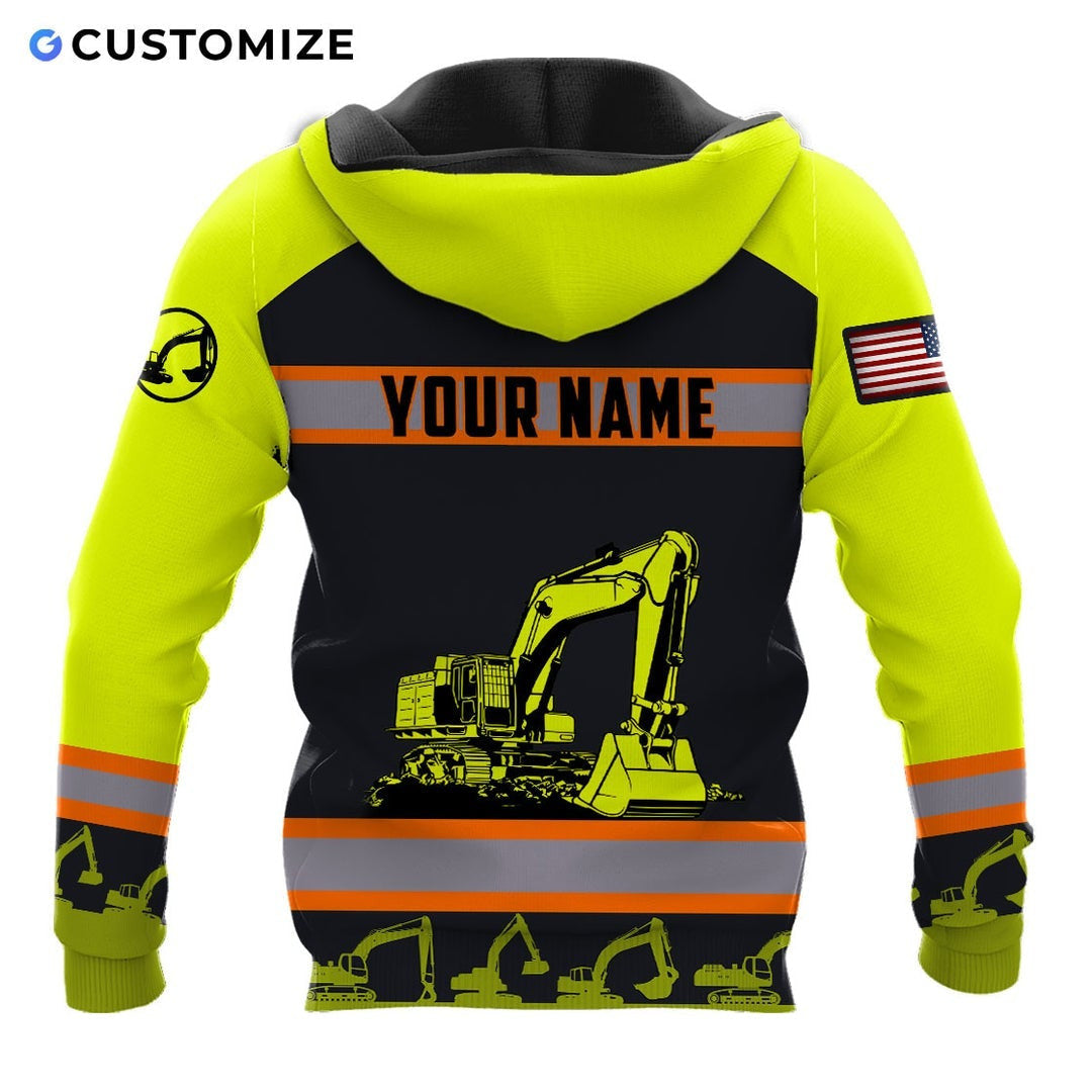 Personalized Name Funny Excavator Operator 3D Unisex Shirts