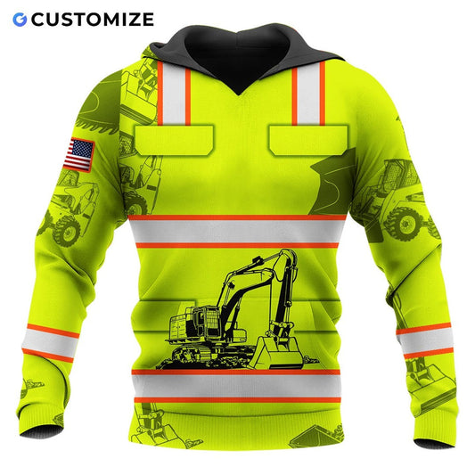 Personalized Name Funny Excavator Operator 3D Unisex Shirts