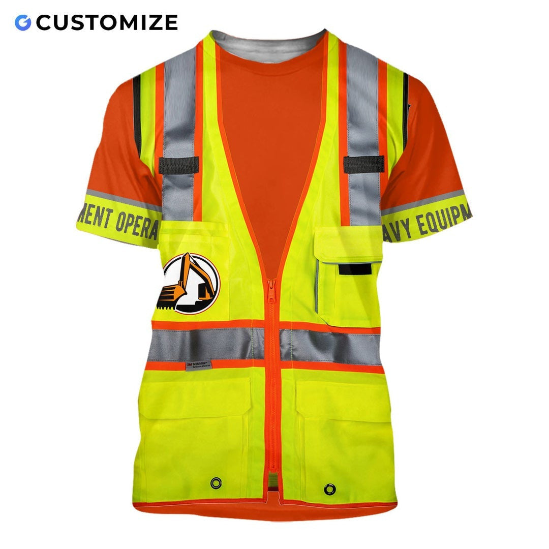 Personalized Name Funny Excavator Operator 3D Unisex Shirts