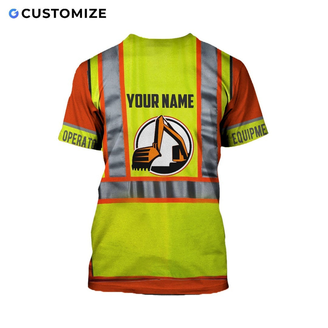 Personalized Name Funny Excavator Operator 3D Unisex Shirts