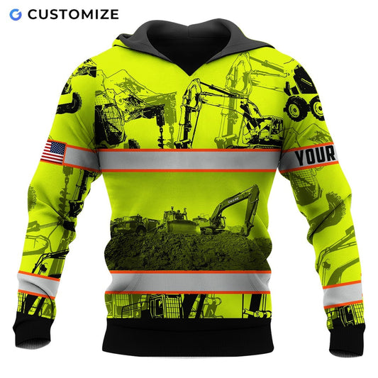 Personalized Name Funny Excavator Operator 3D Unisex Shirts