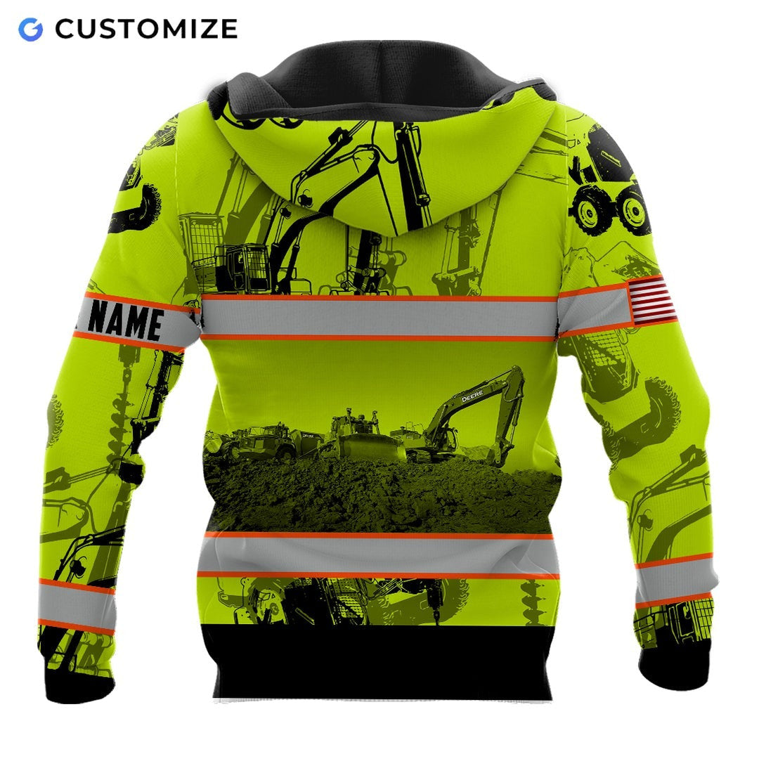 Personalized Name Funny Excavator Operator 3D Unisex Shirts