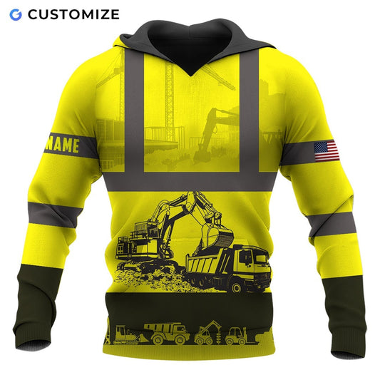 Personalized Name Funny Excavator Operator 3D Unisex Shirts