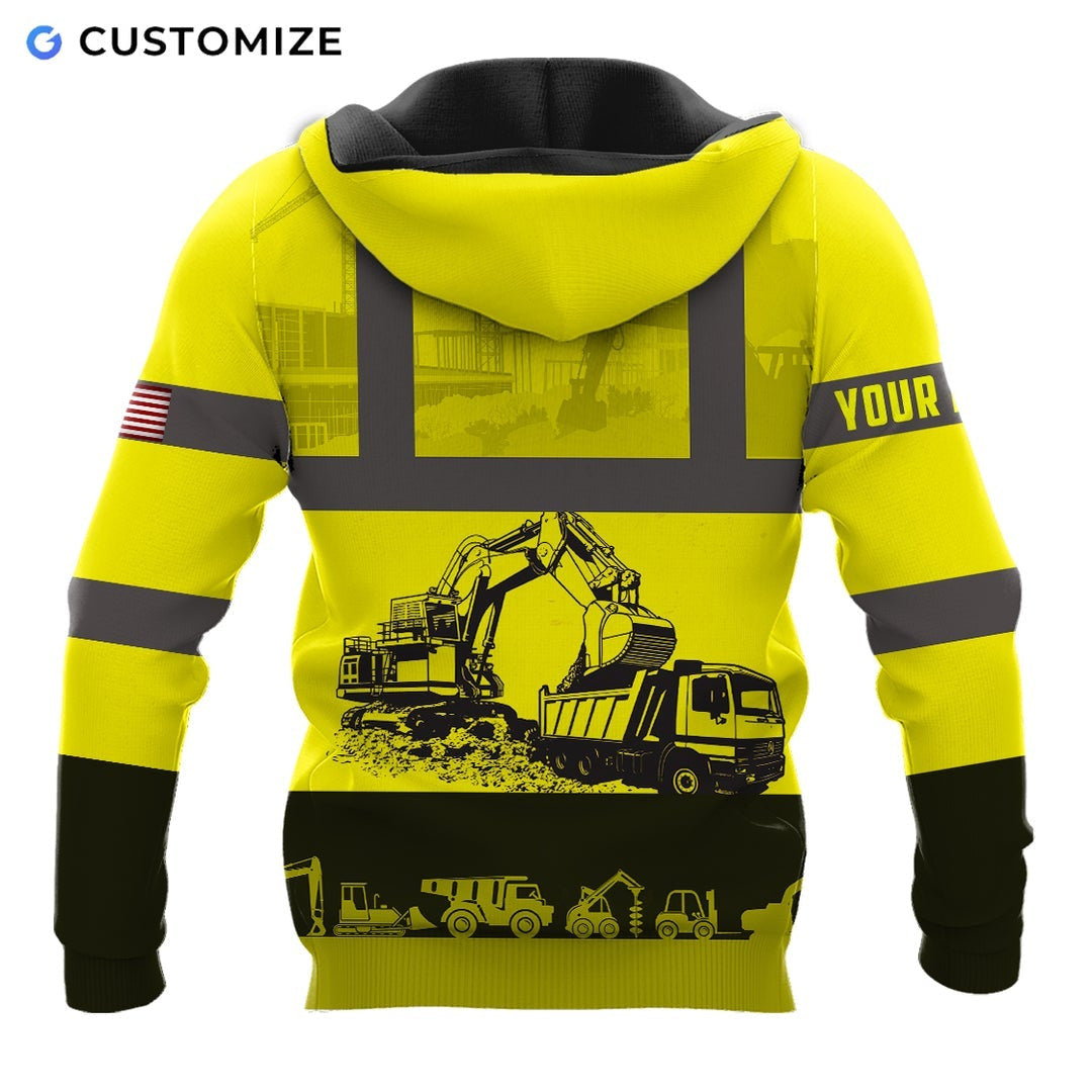 Personalized Name Funny Excavator Operator 3D Unisex Shirts