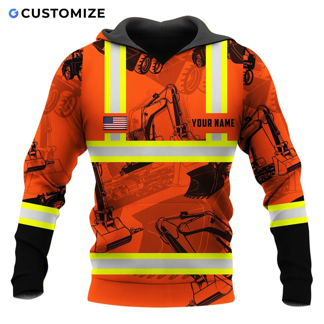 Personalized Name Funny Excavator Operator 3D Unisex Shirts