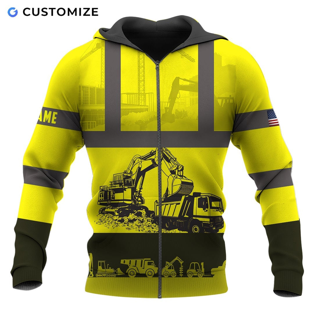 Personalized Name Funny Excavator Operator 3D Unisex Shirts