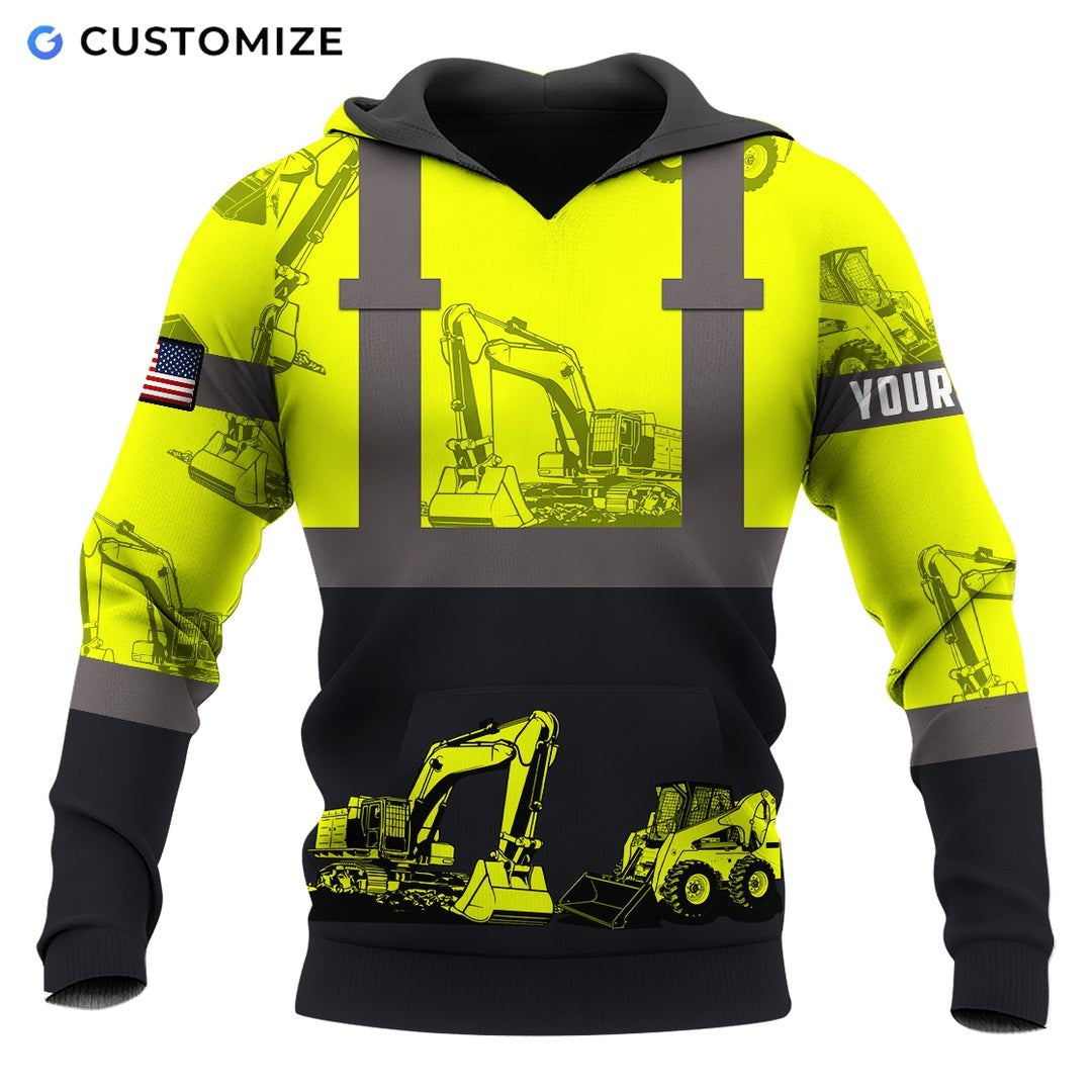 Personalized Name Funny Excavator Operator 3D Unisex Shirts