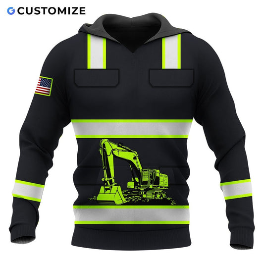 Personalized Name Funny Excavator Operator 3D Unisex Shirts