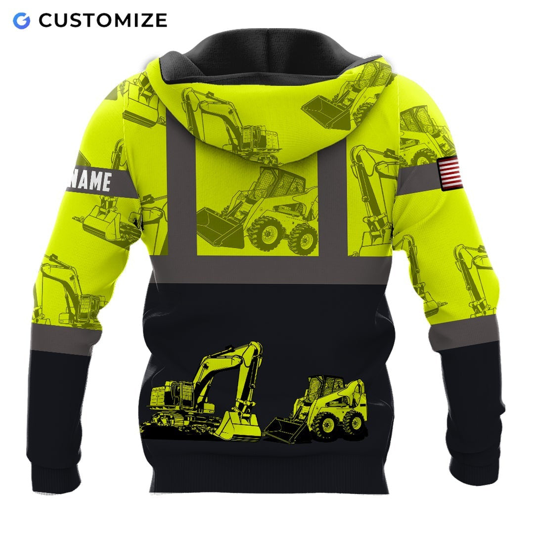 Personalized Name Funny Excavator Operator 3D Unisex Shirts