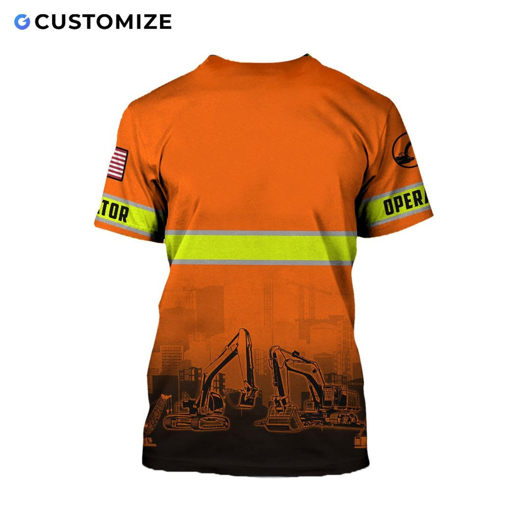 Personalized Name Funny Excavator Operator 3D Unisex Shirts