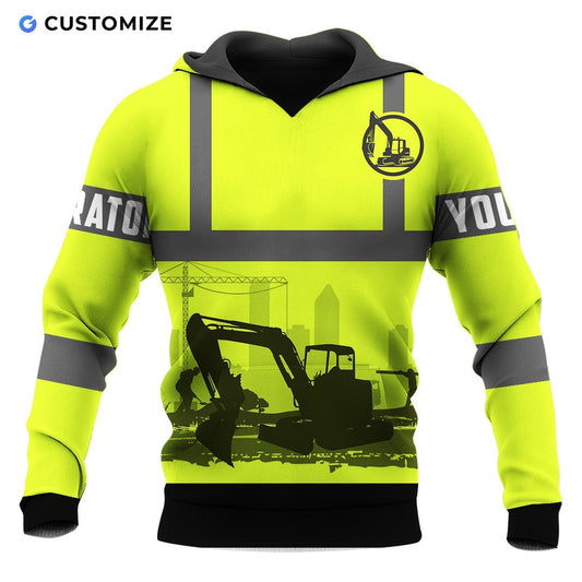 Personalized Name Funny Excavator Operator 3D Unisex Shirts