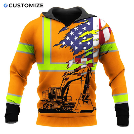 Personalized Name Funny Excavator Operator 3D Unisex Shirts