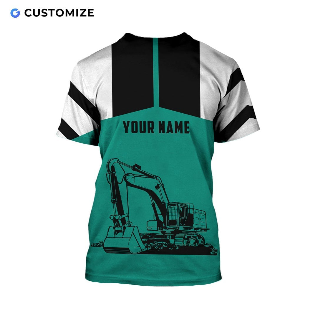 Personalized Name Funny Excavator Operator 3D Unisex Shirts