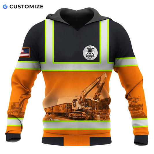 Personalized Name Funny Excavator Operator 3D Unisex Shirts