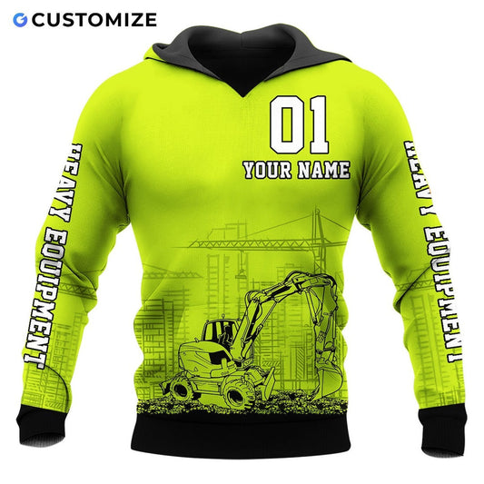 Personalized Name Funny Excavator Operator 3D Unisex Shirts