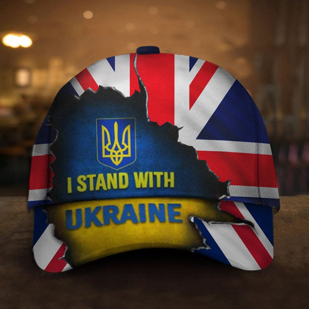 UK-Stand mit Ukraine-Mütze, Unterstützung für die Ukraine-Mütze, Merch für Männer