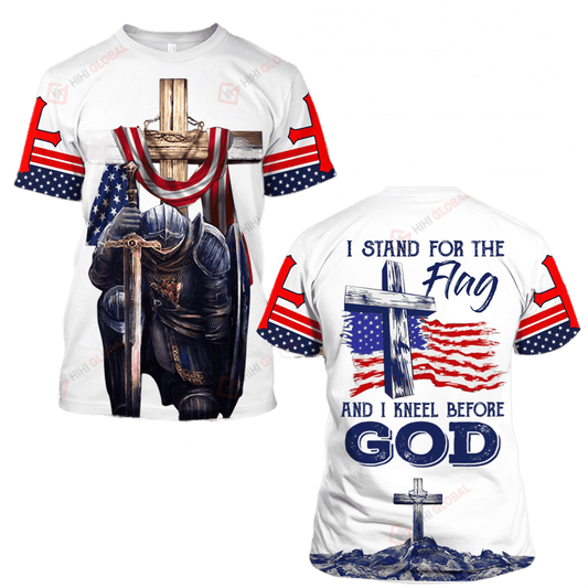 T-shirts « Stand For The Flag » et « Kneel Before God »