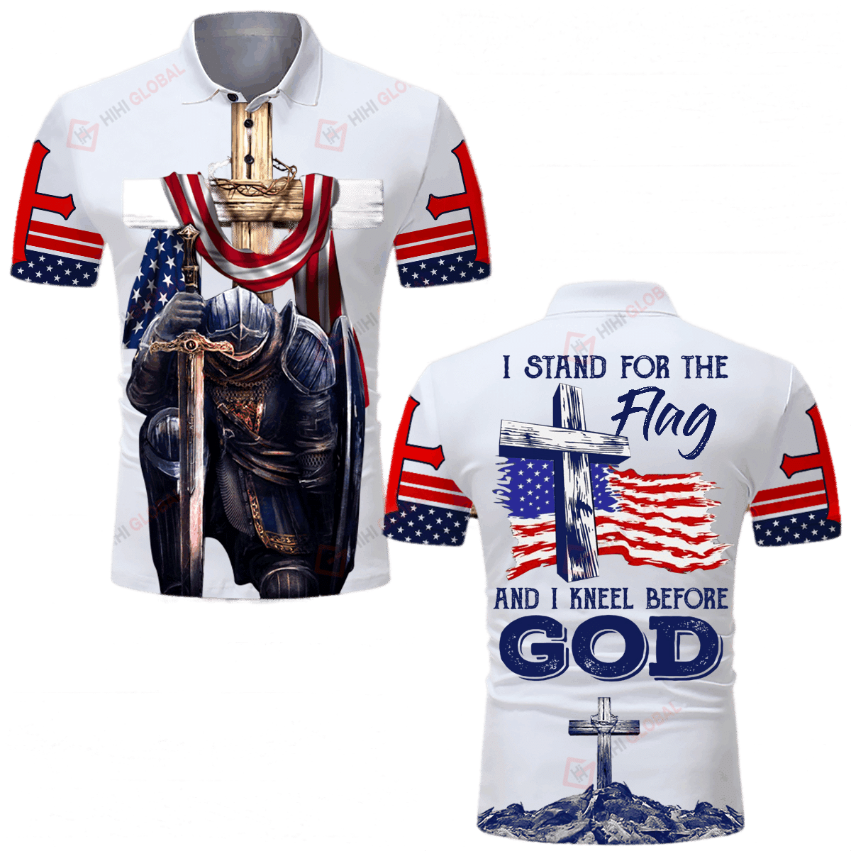 T-shirts « Stand For The Flag » et « Kneel Before God »