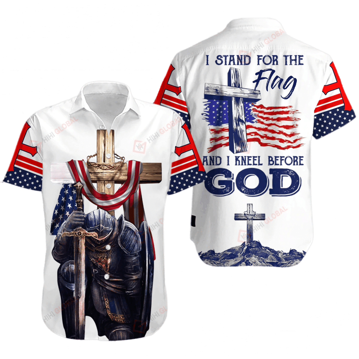 T-shirts « Stand For The Flag » et « Kneel Before God »