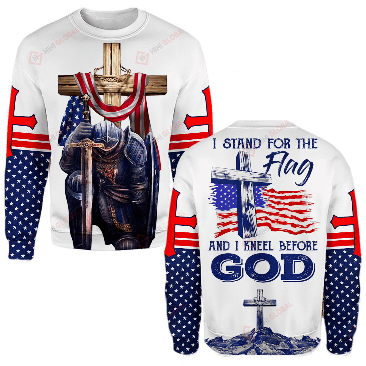 T-shirts « Stand For The Flag » et « Kneel Before God »