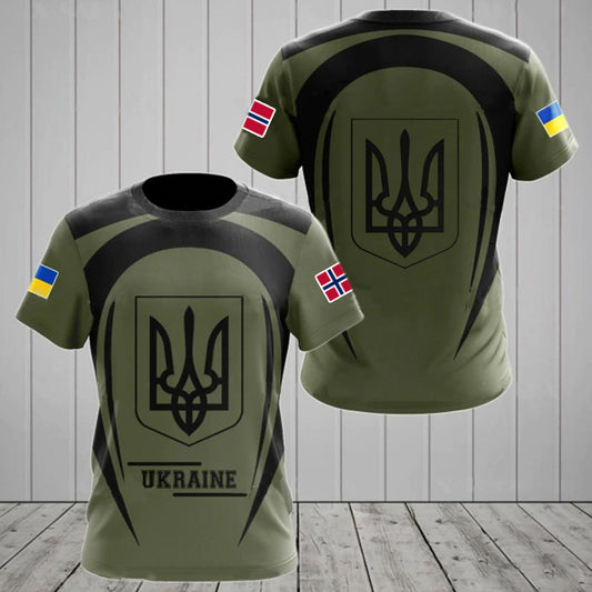 T-shirt personnalisé Ukraine Homme Drapeau Norvège