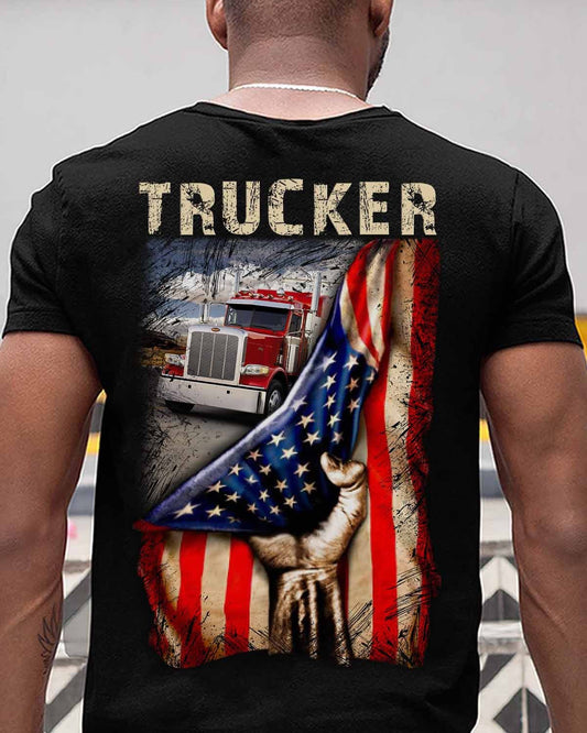 Personalisierter Name Lustige Trucker 3D Unisex Shirts - Gold